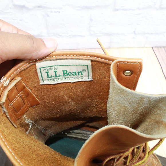 *Vintage LL Bean Brown Leather Mid Calf Insulated Duck Boot Size 7 - Picture 10 of 11